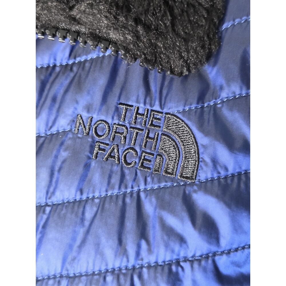 The North Face Mossbud Reversible Jacket Womens S Blue Black Faux Fur Puffer - Picture 5 of 10
